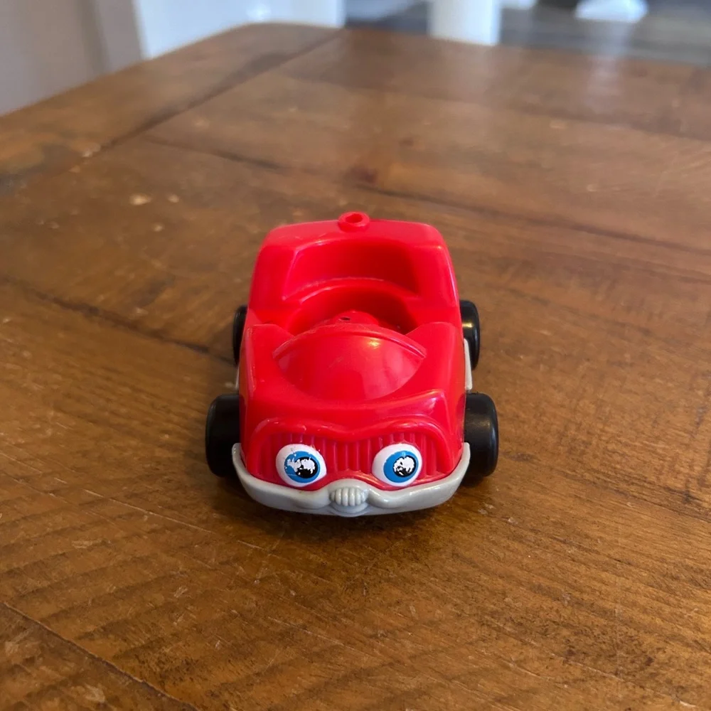 Fisher Price Little People red car with hitch as is
